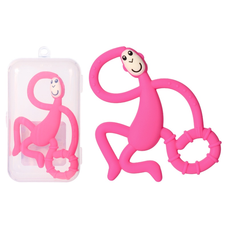 Teether Bentuk Monyet Bahan Silikon PP Untuk Bayi