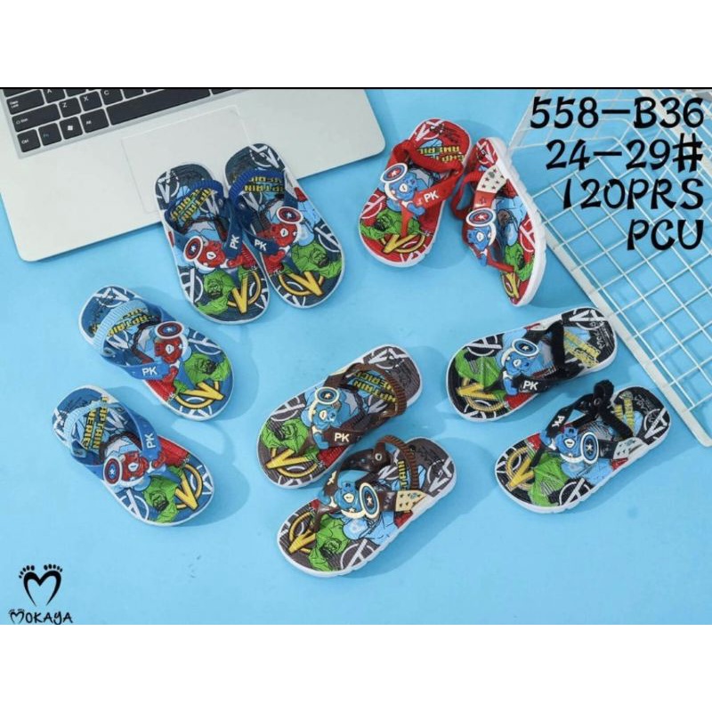 CITCIT 558 AVENGERS SANDAL JEPIT IMPORT CAPTAIN AMERICA ANAK COWO LAKI NEW KARET LENTUR RINGAN