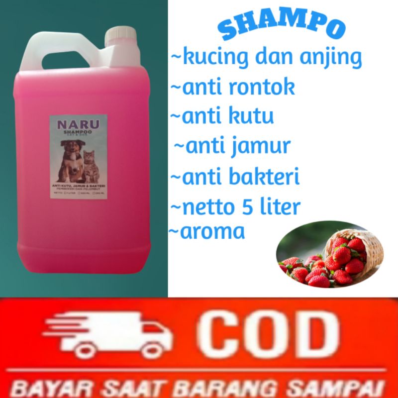 Shampo kucing anjing anti kutu jamur bakteri dan  rontok netto 5 liter