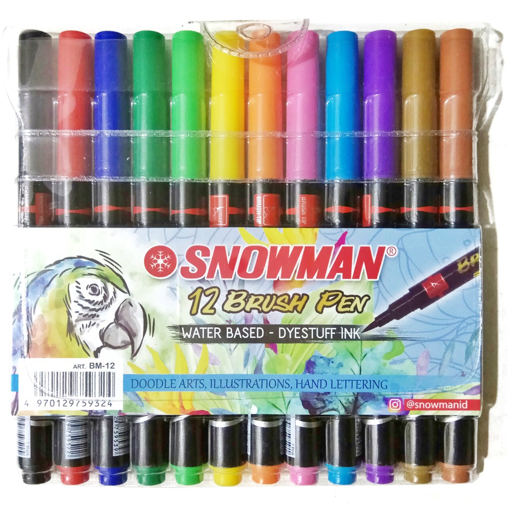

Brush Pen Snowman Set 12 Warna (utk doodle, lettering, calligraphy)