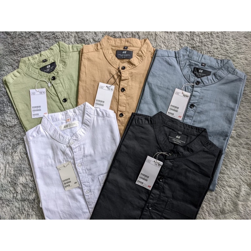 Kemeja Pendek Shanghai Slimfit H&amp;M Soft twill Katun