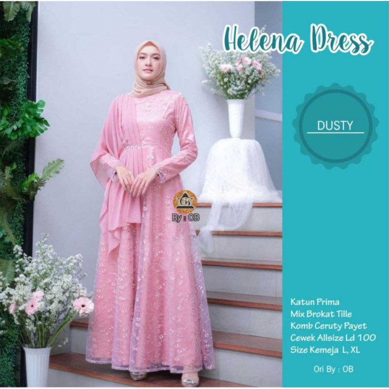 Gamis Brokat Tile / Dress Brokat Terbaru / Gamis Lebaran / Gamis Modern / Gamis Syari