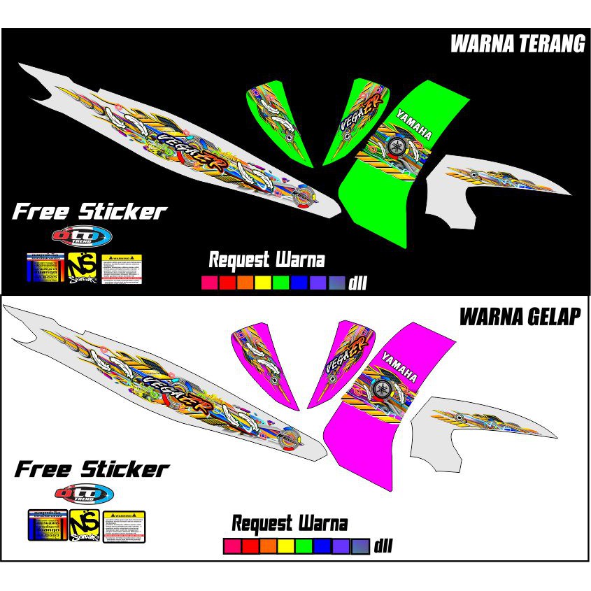 STIKER STRIPING TRANSPARAN VEGA ZR