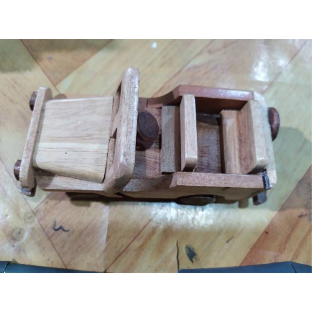 (BISA COD) MINIATUR MOBIL OFFROAD KAYU UKURAN S MINI 13x7x8 cm - PAJANGAN DEKORASI RUMAH MURAH