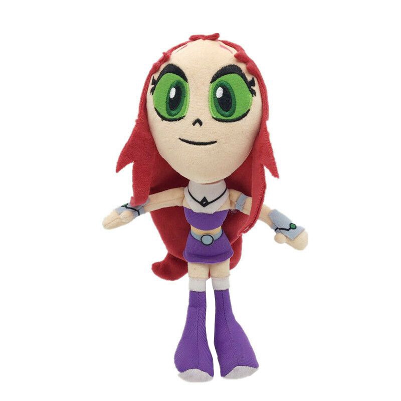 【Ready Stock】25cm Teen Titans Go Robin Cartoon Robin Cyborg Beast Boy Raven Starfire Plush Toy Kids Gifts