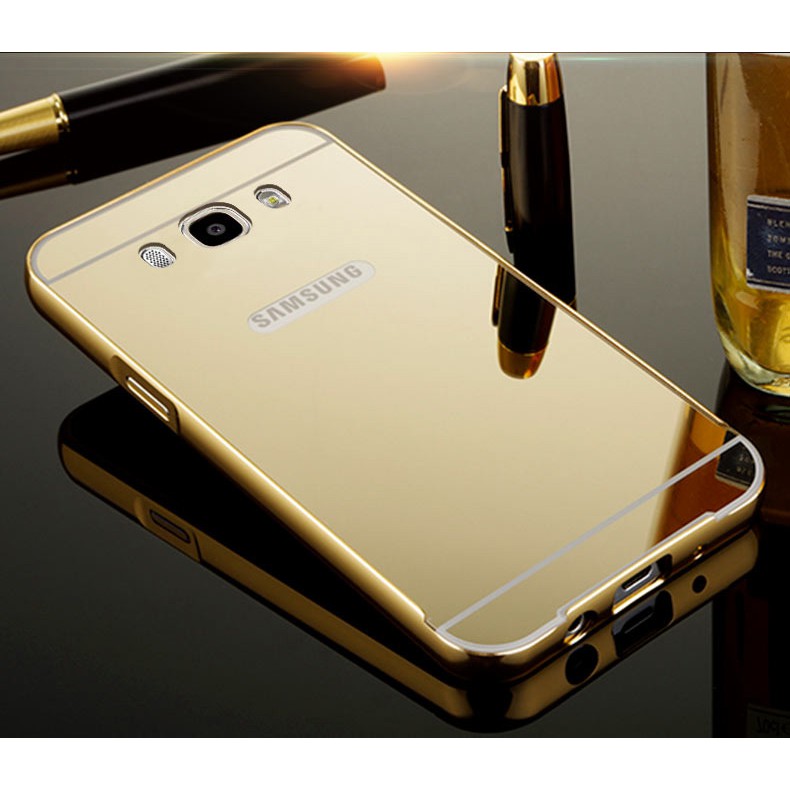 Bumper Slide Mirror Alumunium Casing Metal Hardcase for Samsung Galaxy J5 2016 / J510