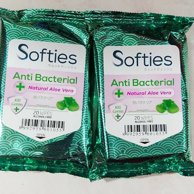 Softies Anti bacterial 20wipes