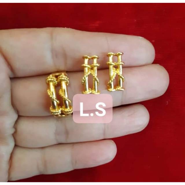cincin anting bambu emas asli 24k kadar 999,9%