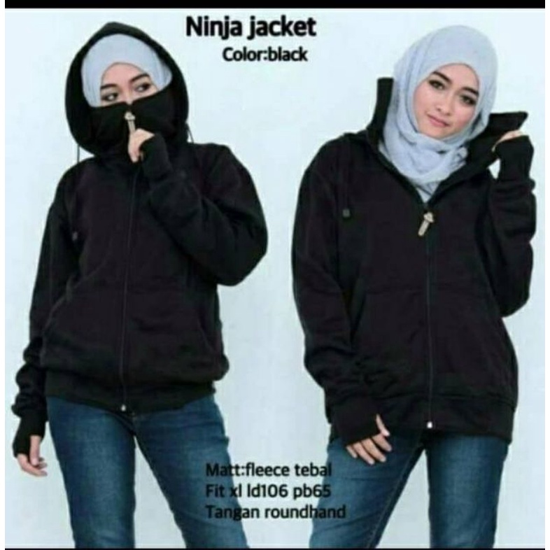 JAKET PRIA WANITA DEWASA NINJA UNISEX POLOS FLEECE