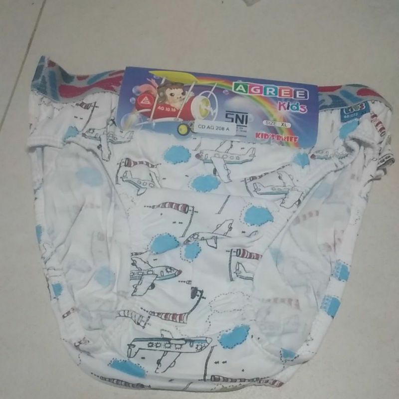 3 PCS CELANA DALAM ANAK AGREE KIDS PRINT PUTIH M L XL XXL/CELANA ANAK LAKI LAKI/SEMPAK ANAK COWOK
