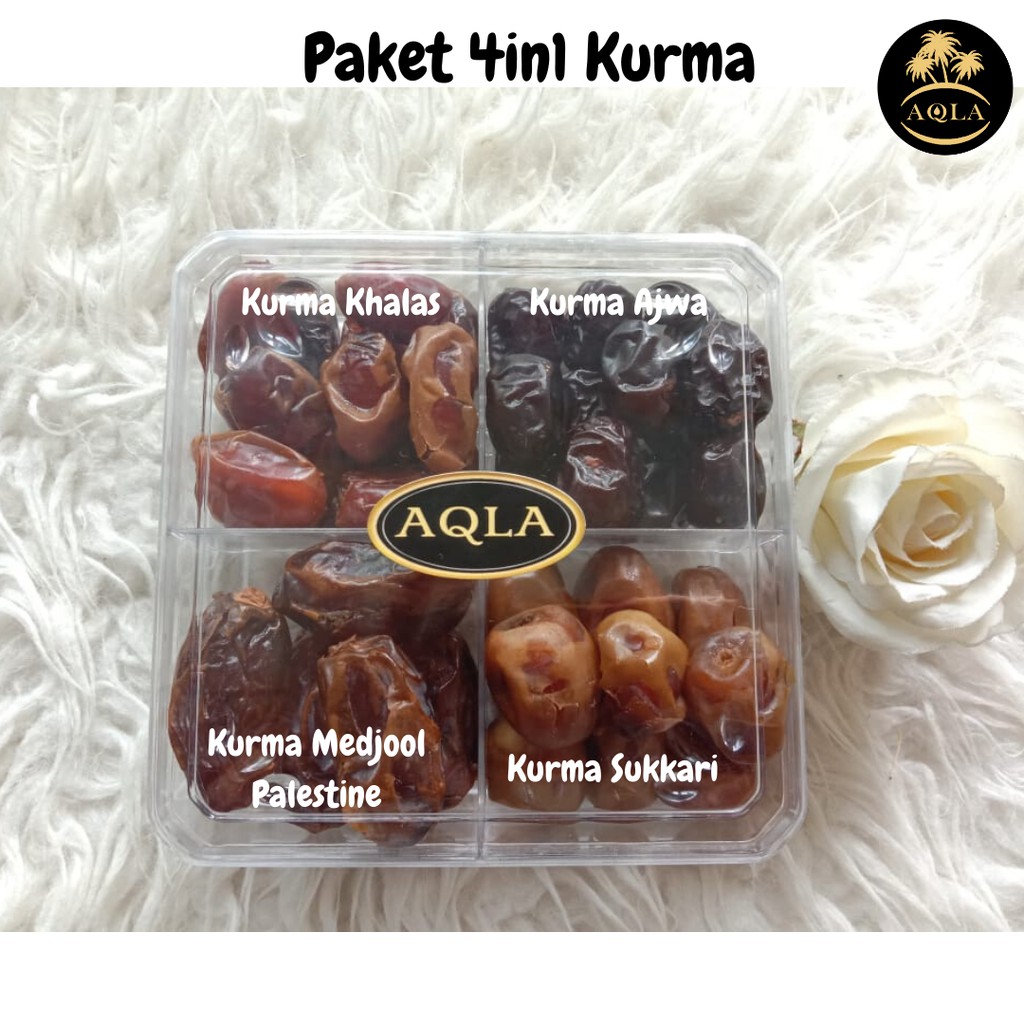 PAKET KURMA / PAKET EMPAT SEKAT KURMA / SUKARI KHALAS MEDJOOL AJWA ASLI