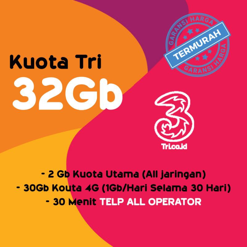 Kuota Tri / Kuota Tri 32gb / Kuota Internet Tri / Kuota Tri Murah / Kuota Three / Paket Data Tri