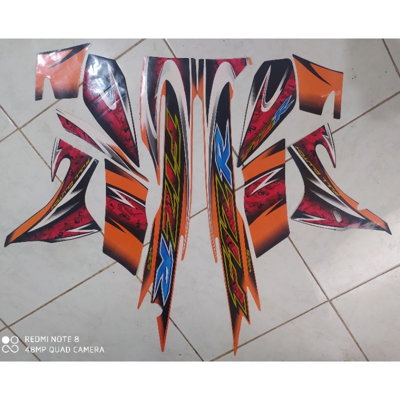 striping Motor Yamaha fizR 2005 hitam Oren | stiker motor Yamaha fizR 2005 hitam Oren list body