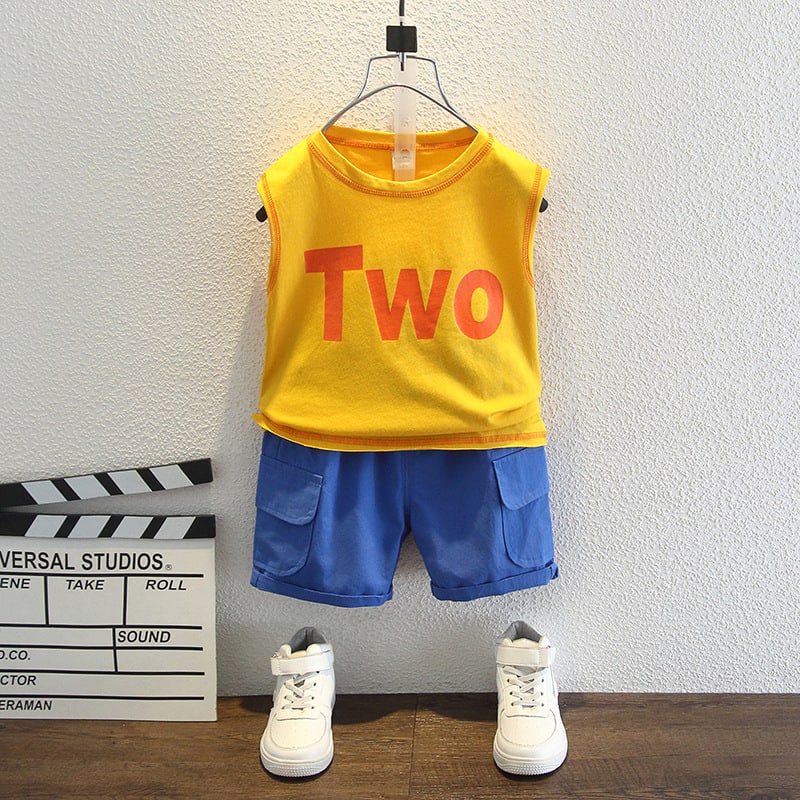 Promo !! Setelan baju anak cowok / setelan two orange fanco ukuran 2-4tahun / Setelan anak import keren