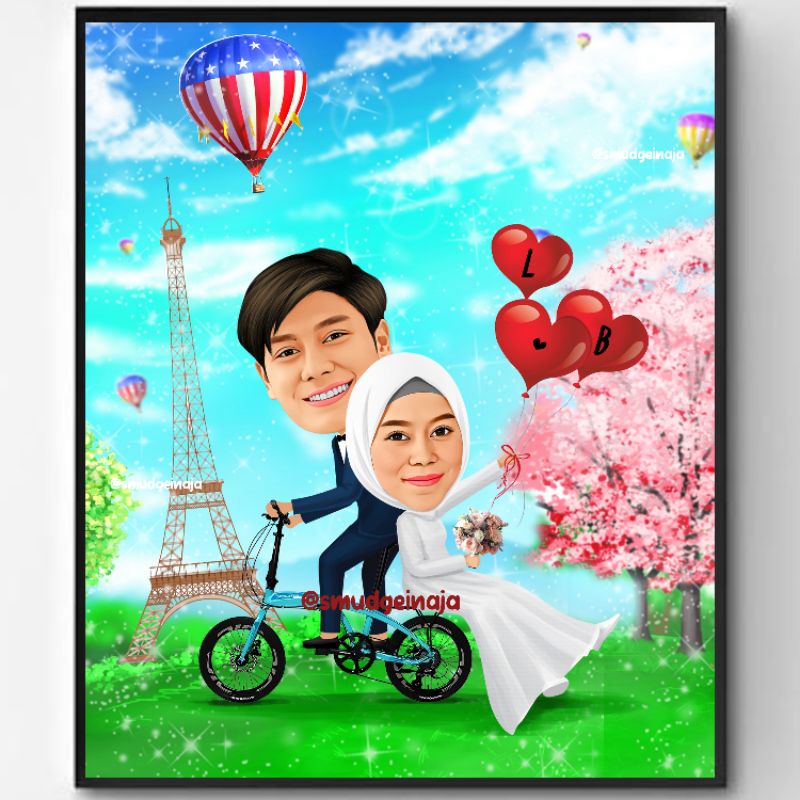 karikatur wedding, karikatur hadiah pernikahan, karikatur hadiah ulang tahun, karikatur anniversary