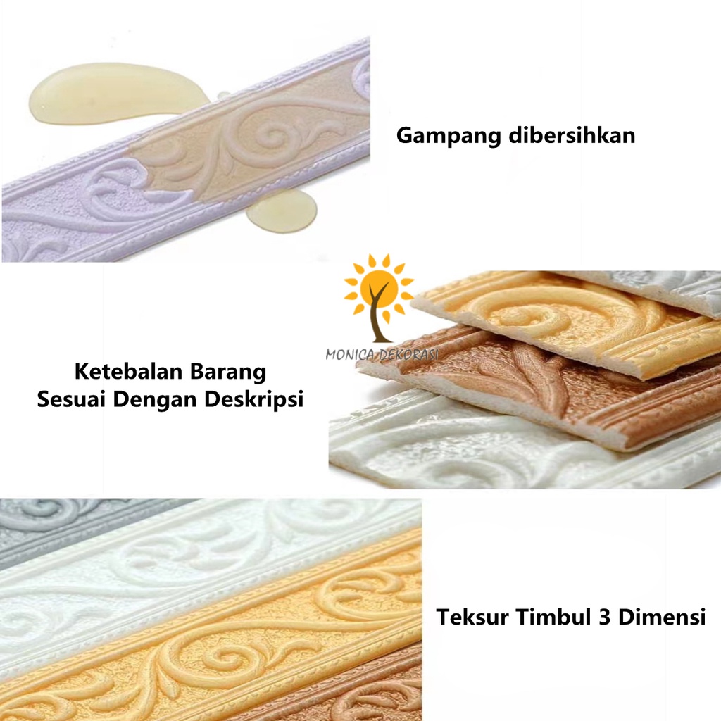   List Wallpaper Dinding Stiker Border Wallfoam 3D Sticker Dekorasi Kamar Rumah Murah 2.3M-3