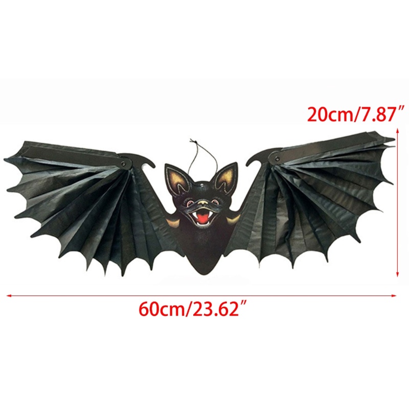 Zzz Hiasan Gantung Bentuk Kelelawar Bisa Dilipat Bahan Kertas Hitam Untuk Dekorasi Pesta Halloween