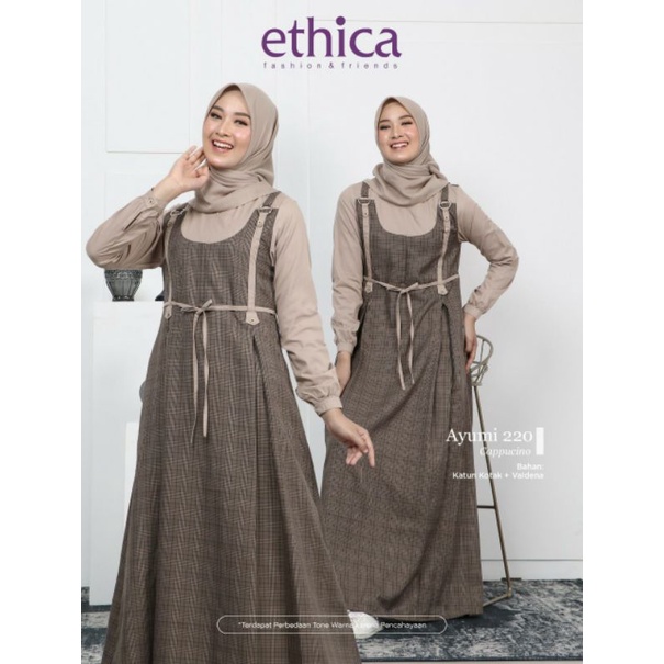 AYUMI 220 BLUE SURF, CAPUCINO, STONE WASH GAMIS ETHICA TERBARU GAMIS BUSUI GAMIS MOTIF KOTAK