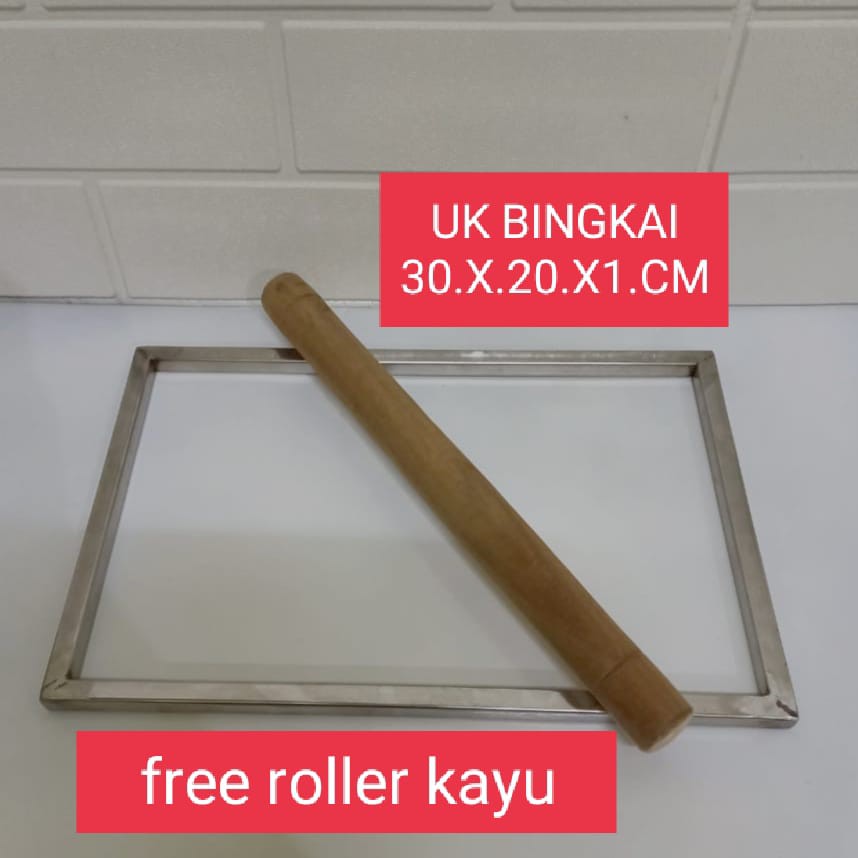 Bingkai Perata Adonan Kue Kering Stainless Ukuran 20 x 30 CM