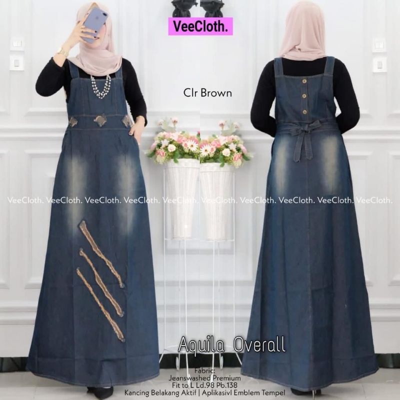 OVERALL JEANS OOTD HITS | OVERALL JEANS MAYUNG | GAMIS JEANS TANPA LENGAN