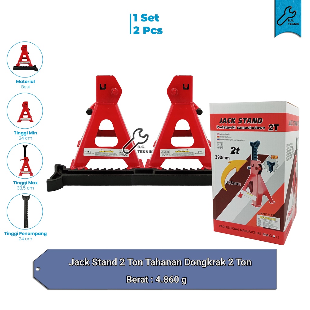 [JACK STAND] Dongkrak Jack Stand 2 / 3 Ton / Tahanan Mobil Berdiri   isi 2PC