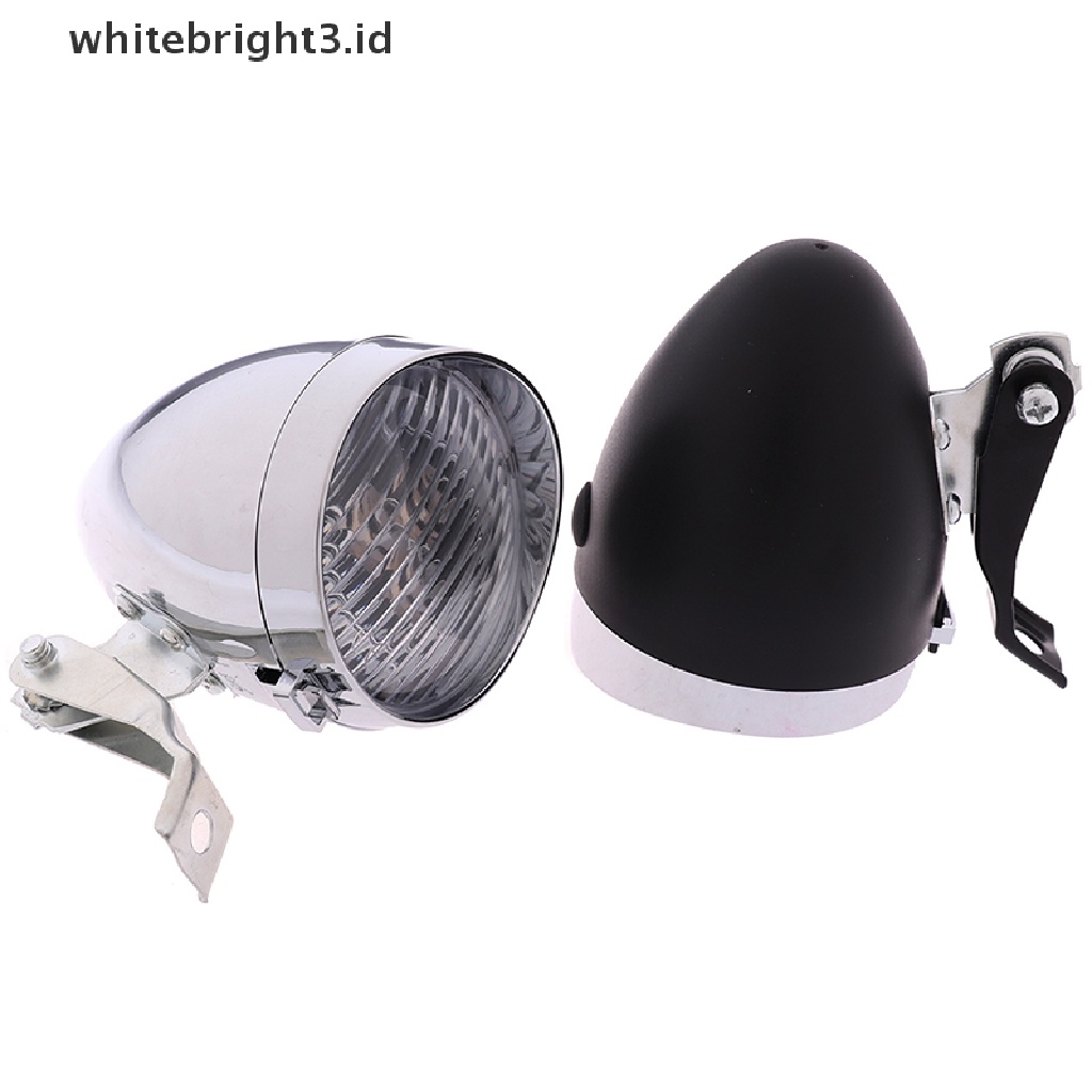 (whitebright3.id) Lampu Depan Sepeda 3-LED Gaya Retro Vintage