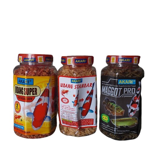 AKARI Maggot Magot PRO RED Udang Kering SUPER Standar Repack 10gr 25gr 50gr Pakan Ikan hias channa o