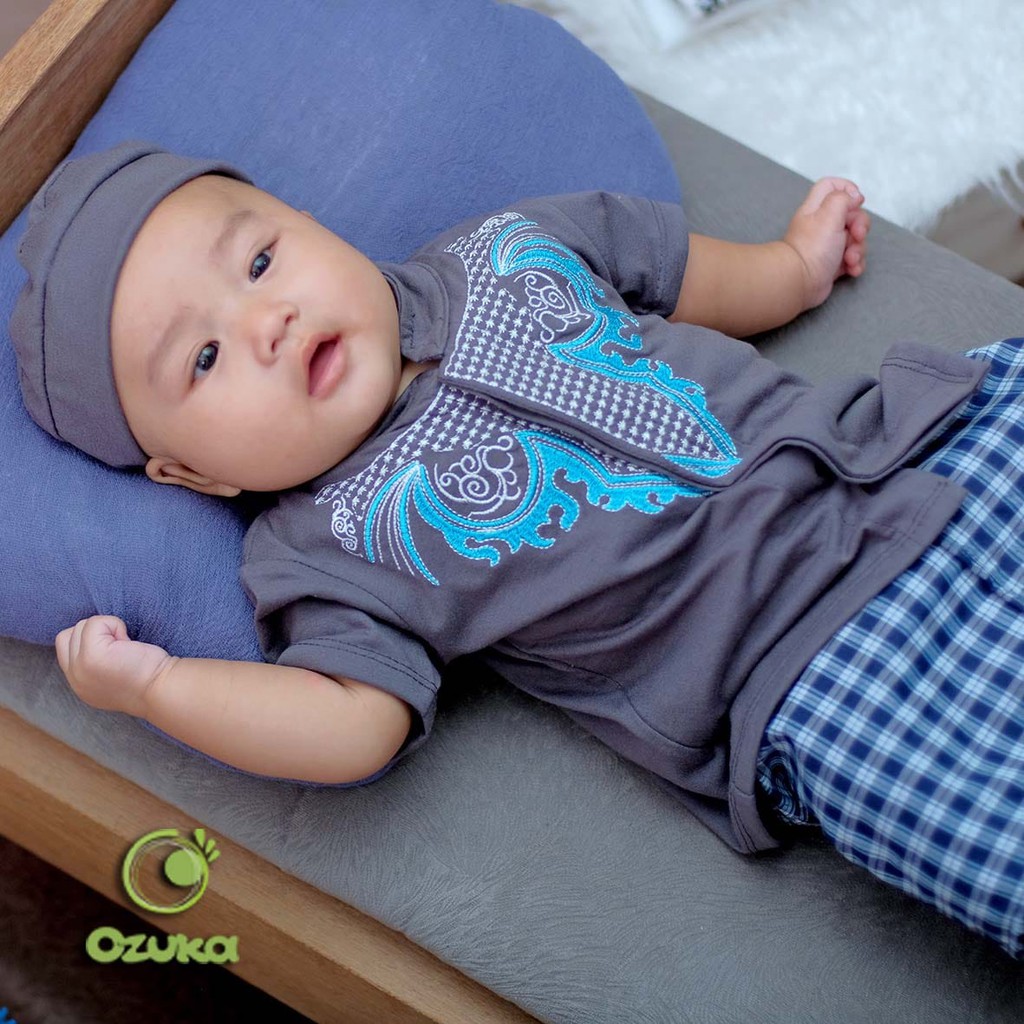 Ozuka KKS-03 Setelan Koko Sarung SE -Setelan Muslim Bayi - Setelan Baju koko Sarung