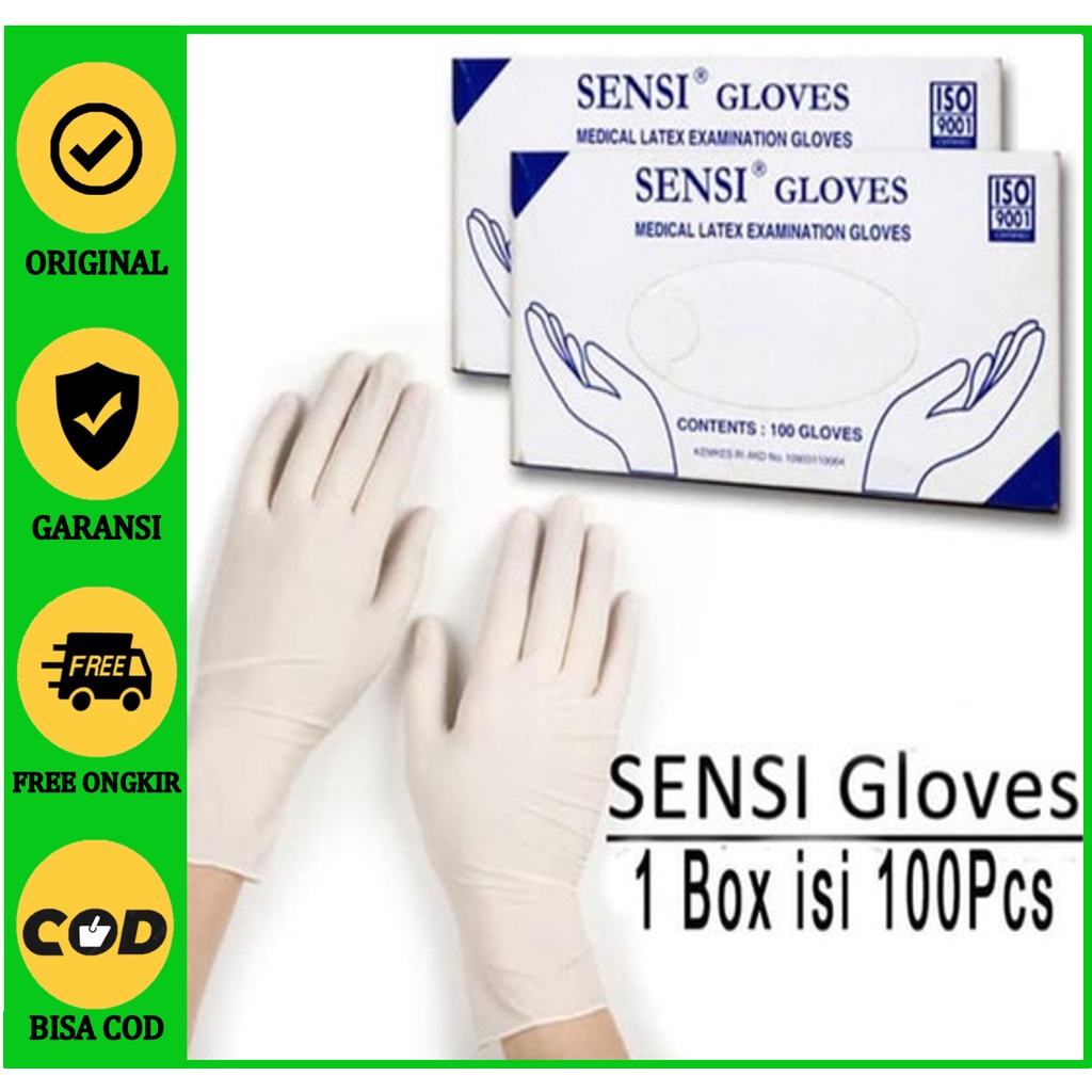 Sarung tangan medis / Handskun / Handscoon Latex Sensi Sarung tangan karet sensi sarung tangan latex