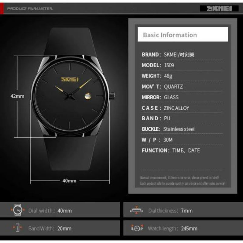 JAM TANGAN PRIA SKMEI 1509 ORIGINAL DIGITAL TIME WATERESISTAN 50ATM/JAM TANGAN SKMEI STRAP KARET LENTUR ANTI PATAH/Brand : SKMEI Model : 1509 Gender : Pria / Wanita Diameter Case : 40mm Tebal Casing : 7mm Panjang Tali : 24,5cm Lebar Tali : 20mm Bahan Casi