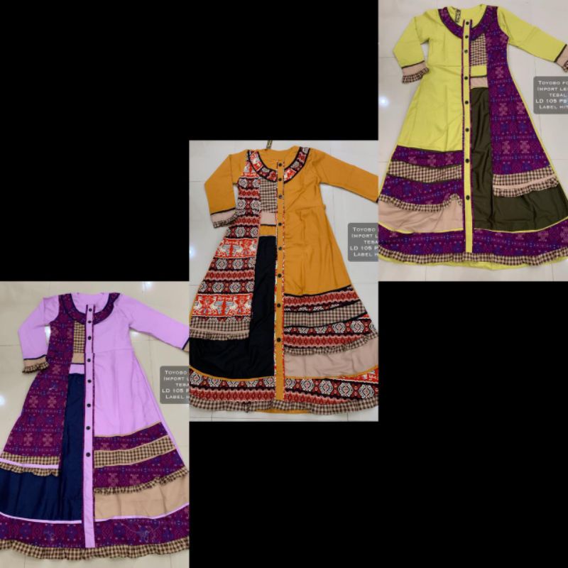 Gamis Inayah batik / Gamis toyobo / Gamis replica / Gamis cantik wanita kekinian