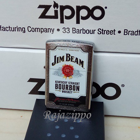 Zippo Original USA 49325 Jim Beam Brushed Chrome - Lifetime Warranty