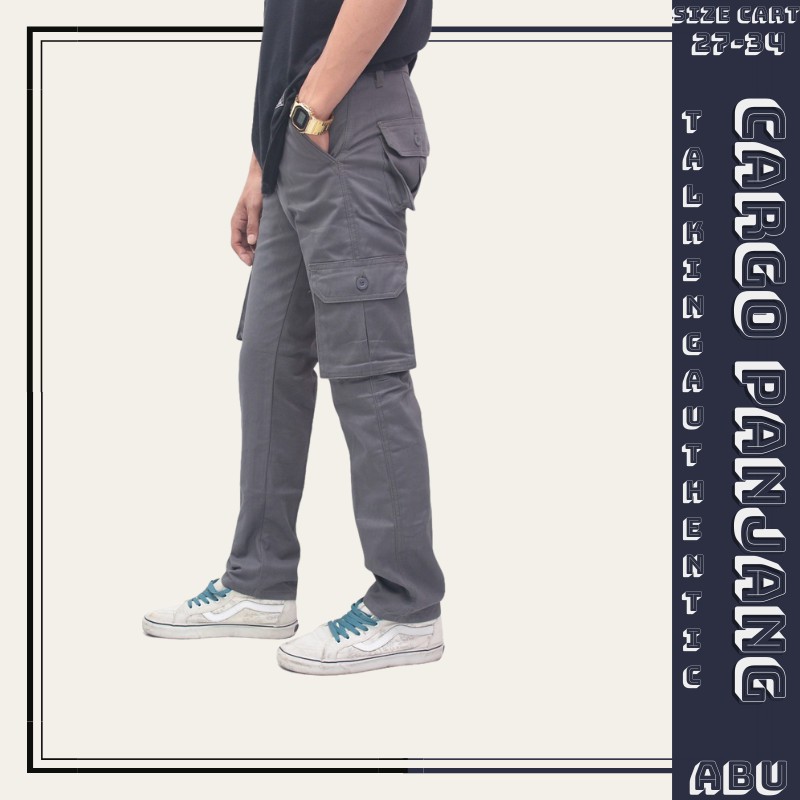 Celana Cargo Pria Panjang Hijau Army Long Cargo Abu Pdl Premium Katun Twill Standar Ori Kargo Casual