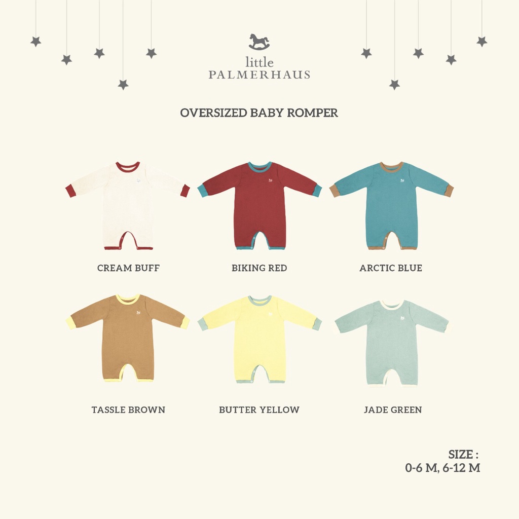 PROMO 7.7 PROMO BAJU LEBARAN LITTLE PALMERHAUS OVERSIZED BABY ROMPER ROMPER SEGIEMPAT PANJANG BAJU ANAK BABY ROMPER 0 - 12