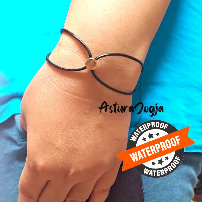 Gelang Tali Hitam Polos Simple Pria Wanita Waterprof  || Aksesoris Souvenir Oleh Oleh Jogja  #ADN
