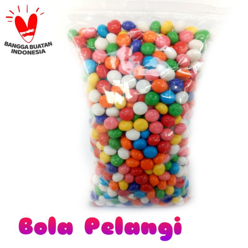 

Bola Pelangi Isi Biskuit 250 gram