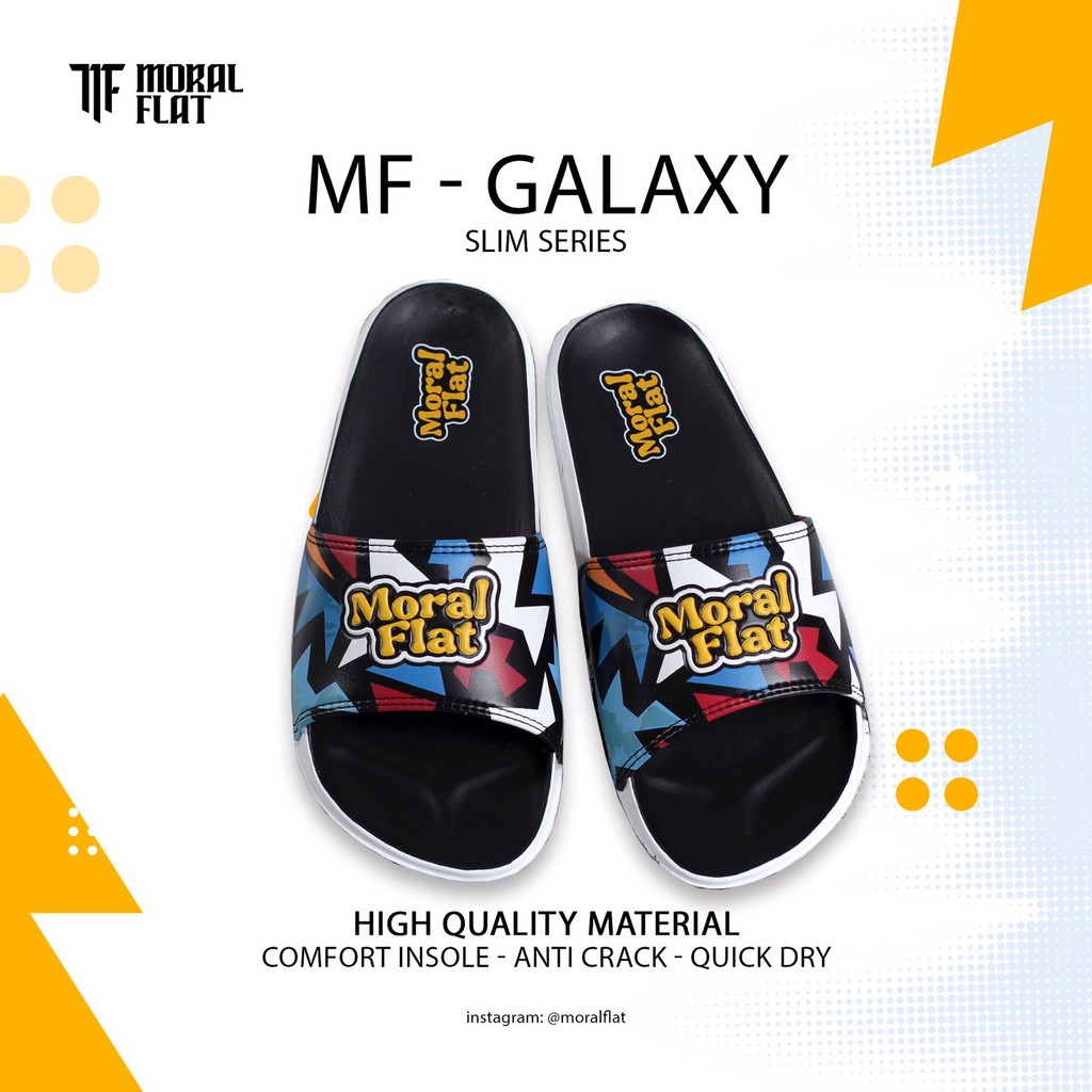 Moral Flat Sandal Slop Casual-Galaxy Series-Full Color Slide White-4