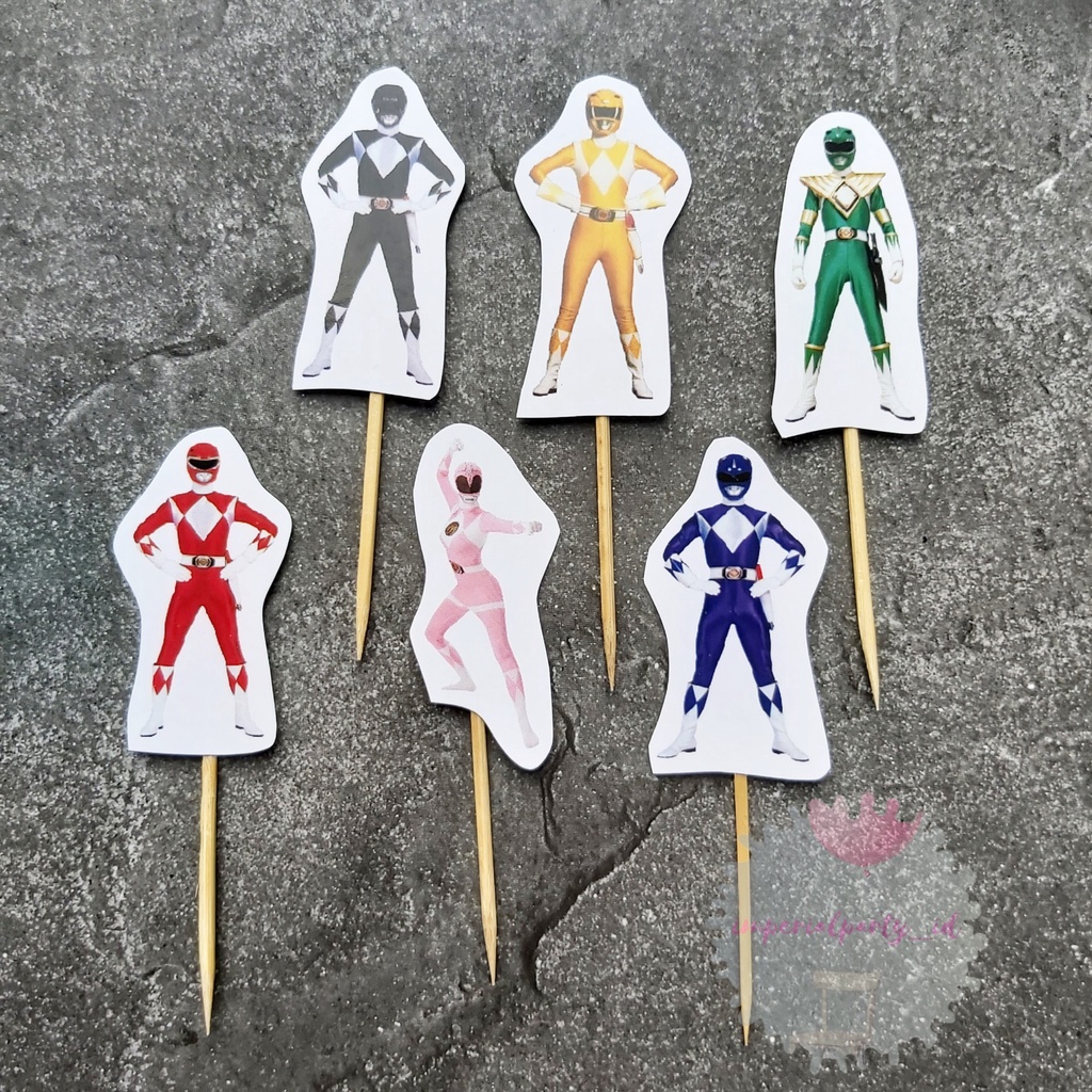 Cake Cupcake Topper Tusukan Kue Happy Birthday Power Rangers Ranger