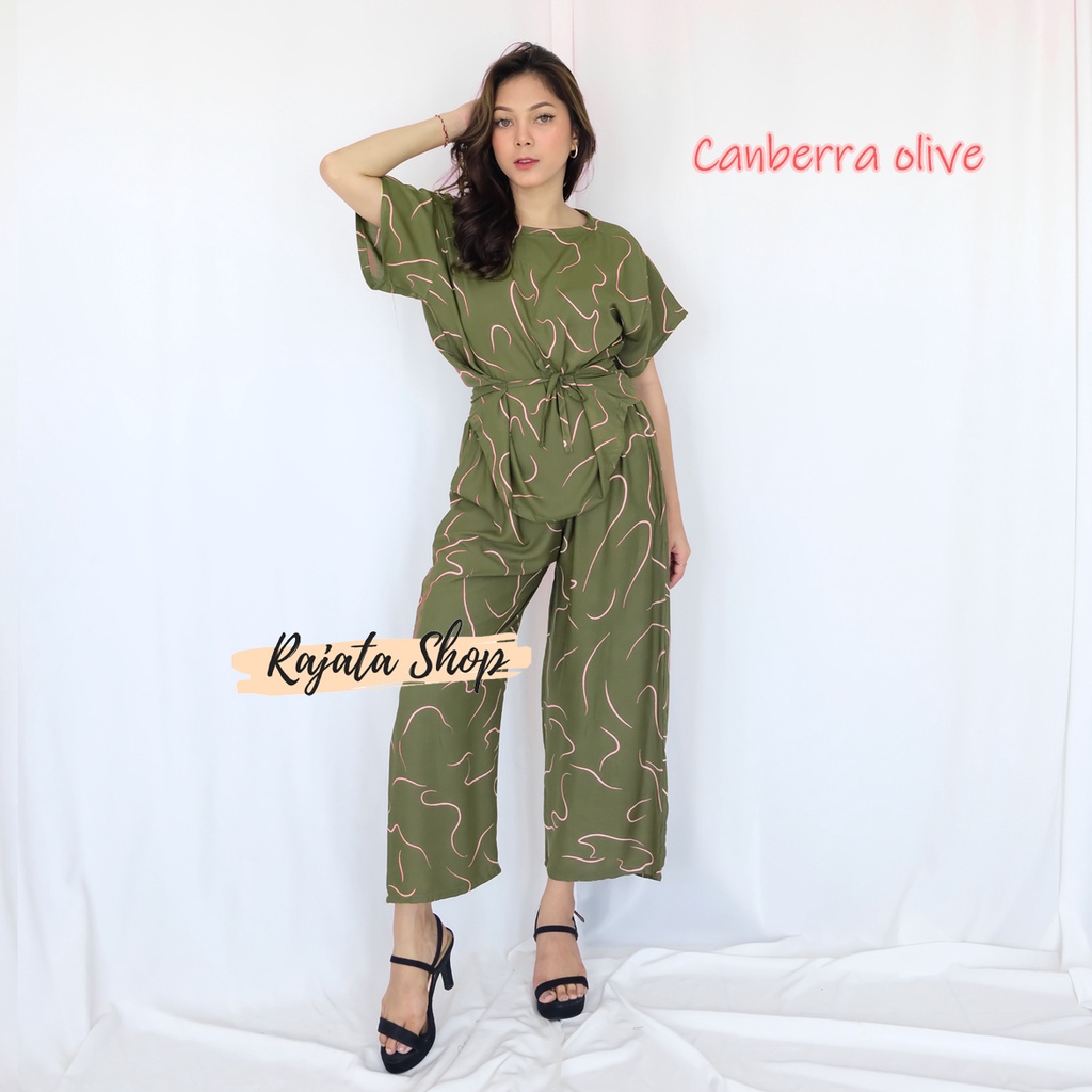 DASTER SETELAN BABYDOLL-BD CANBERRA OLIVE