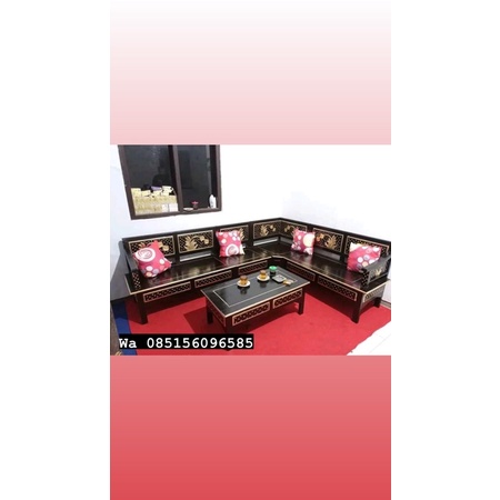 kursi tamu sudut kayu mahoni furniture jepara