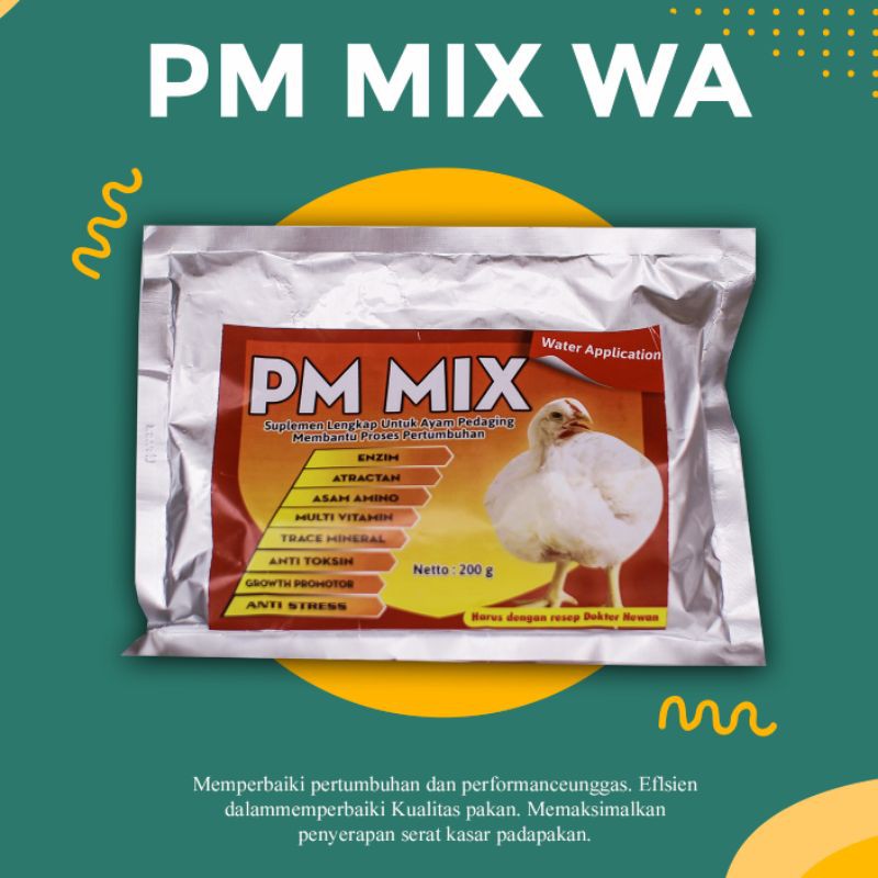 Pemacu pertumbuhan ayam PM MIX water aplikasi
