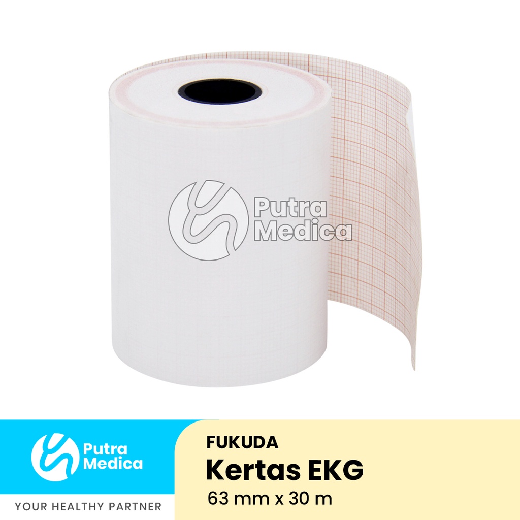 Fukuda Kertas EKG ECG Roll 63mm x 30m / Elektrokardiografi Card / ECG Paper