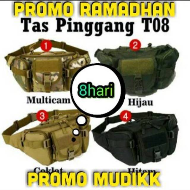 Promo..!! Tas army T08 tactical weist bag  pingang slingbag punggung