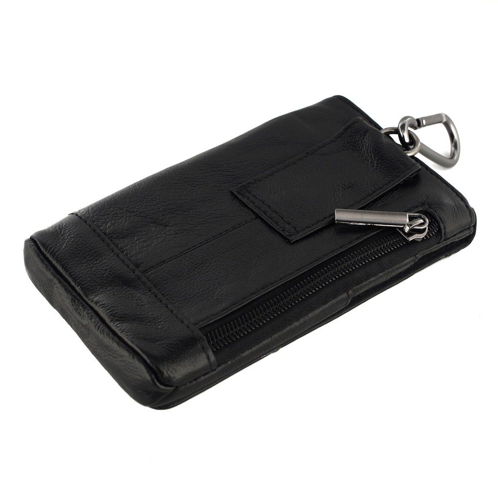 TOKOKOE - Dompet Sarung HP Handphone - Bahan Kulit Sapi Asli - Clinford 208 Hitam