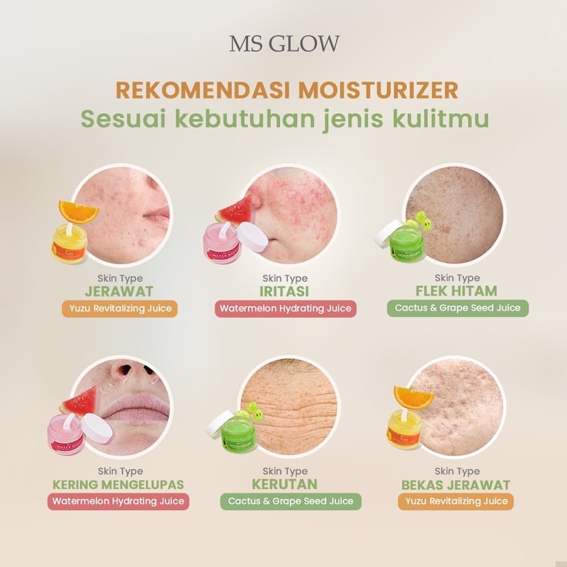 MS GLOW Moisturizing Juice Pelembab Wajah | Moisturizer Yuzu Watermelon Cactus