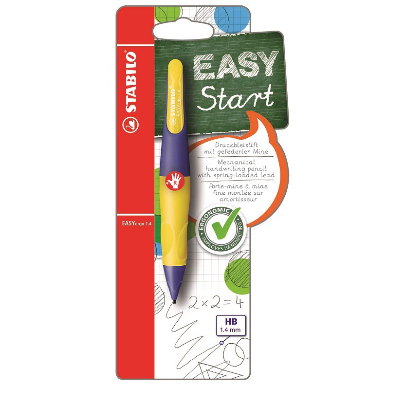 

STABILO EASYergo 1.4 yellow pensil mekanis ergonomis pupil calligraphy for beginner HB pensil easy