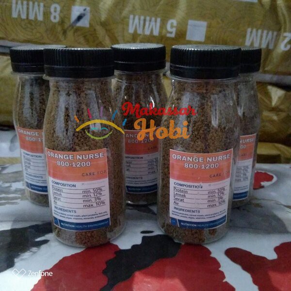 Pelet Orange Nurse 8/12 40gr 800-1200 Makanan Pellet Ikan Cupang Hias