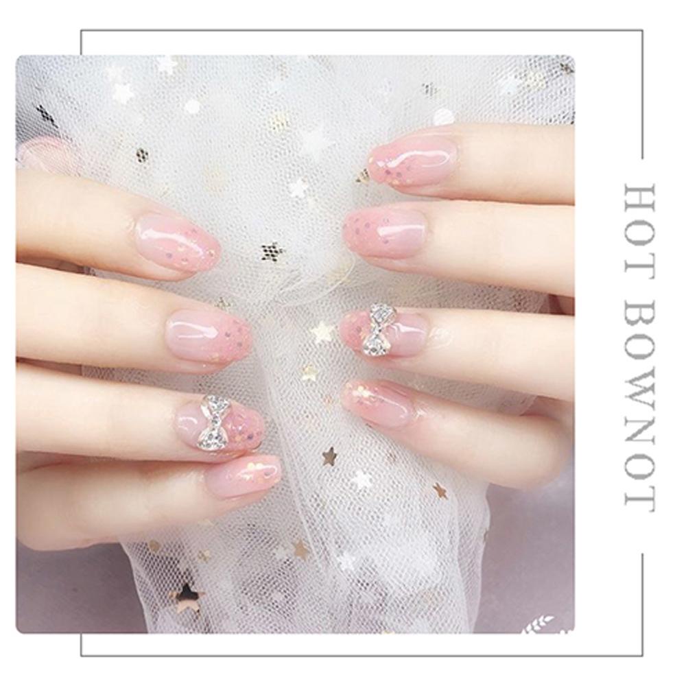 Agustina Bow Nail Rhinestones 3D 5Pcs/Lot Pesona Kristal Ikatan Simpul Kaca Batu DIY Dekorasi Nail Art