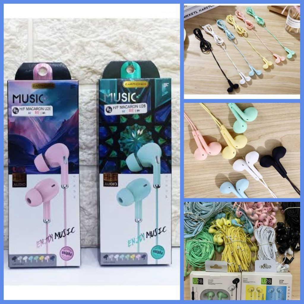 HEADSET WARNA MACARON HEADSET WARNA U19 U28 GOOD