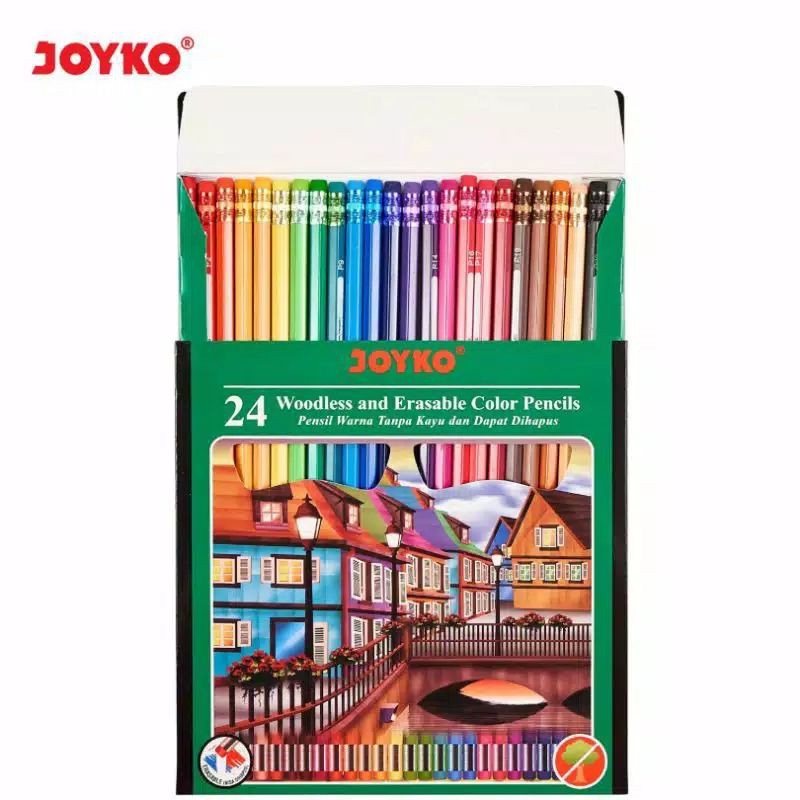 Pensil Warna CP-115 24 Warna Joyko Erasable Woodless Colour Pencil/Dapat Dihapus